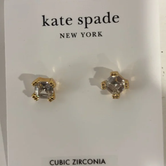 Title: Kate Spade New York Dazzle Stud Earrings – Gold & Cubic Zirconia - Picture 4 of 9